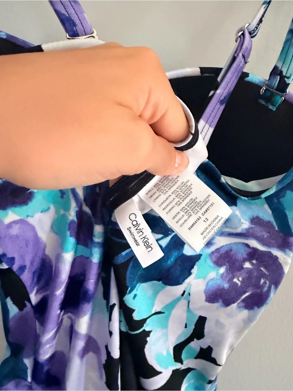 Calvin Klein Floral Print Convertible Straps One Piece Bathing Suit 12
